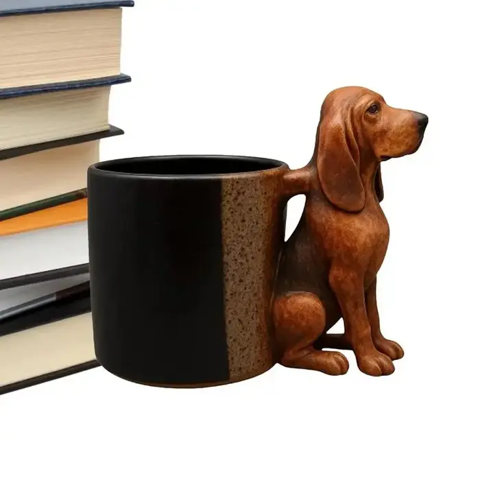 Tasse à café teckel avec poignée