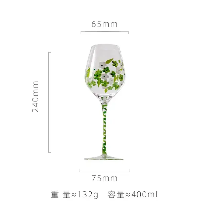 Verres à Champagne Vintage peints à la main, gobelet tournesol tulipe flamant rose motif tasse à vin
