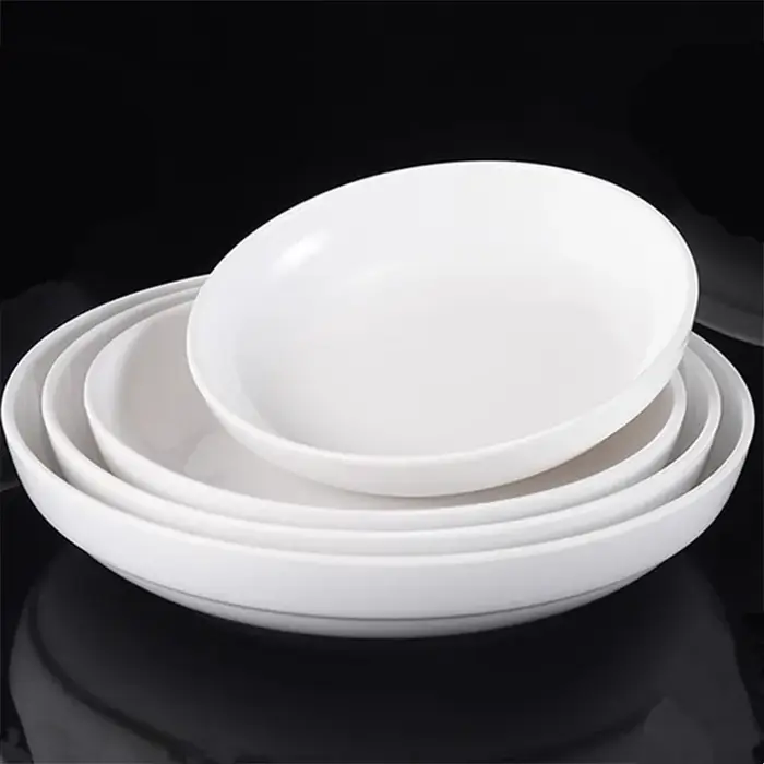 Assiettes à dîner rondes profondes en mélamine