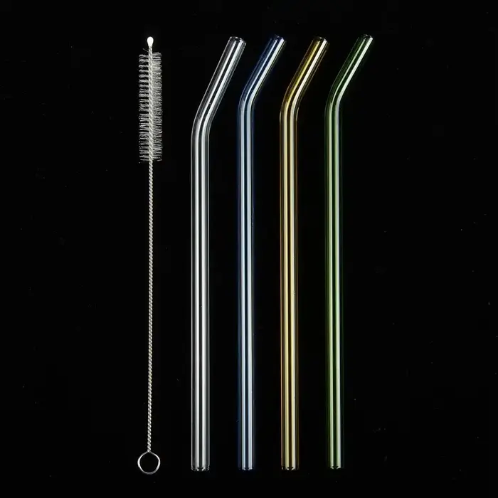 Ensemble de pailles en verre