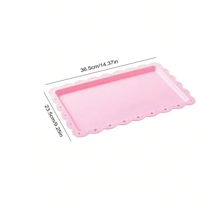 Assiette/plateau à dessert en plastique rose