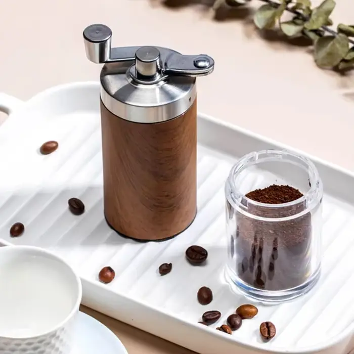 1 pièce Moulin à café manuel portable en acier inoxydable avec manivelle