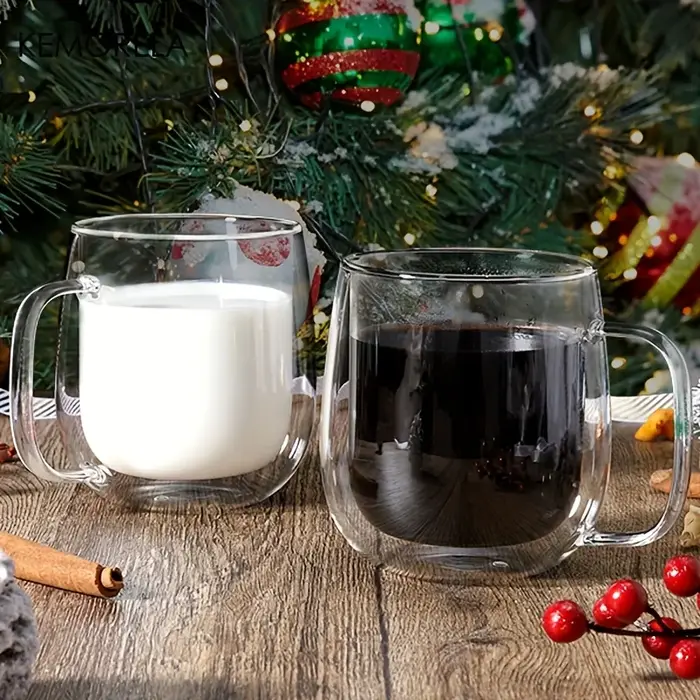 KEMORELA 1/2 pièces tasse à café Double paroi avec poignée