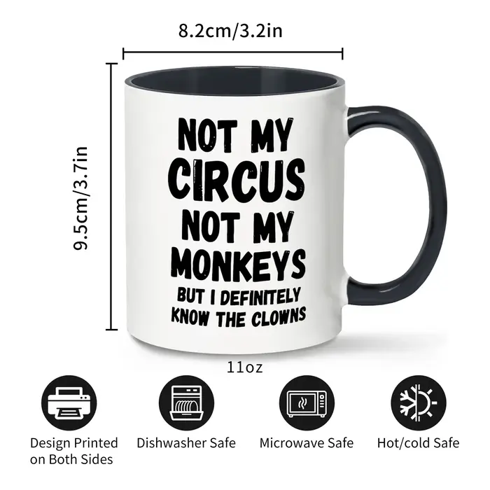 1pc, pas mon cirque pas mes singes tasse à café-drôle