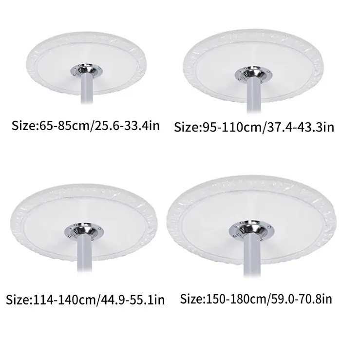 Lot de 10 housses de table rondes transparentes – Protection imperméable et résistante à l'huile pour tables à manger