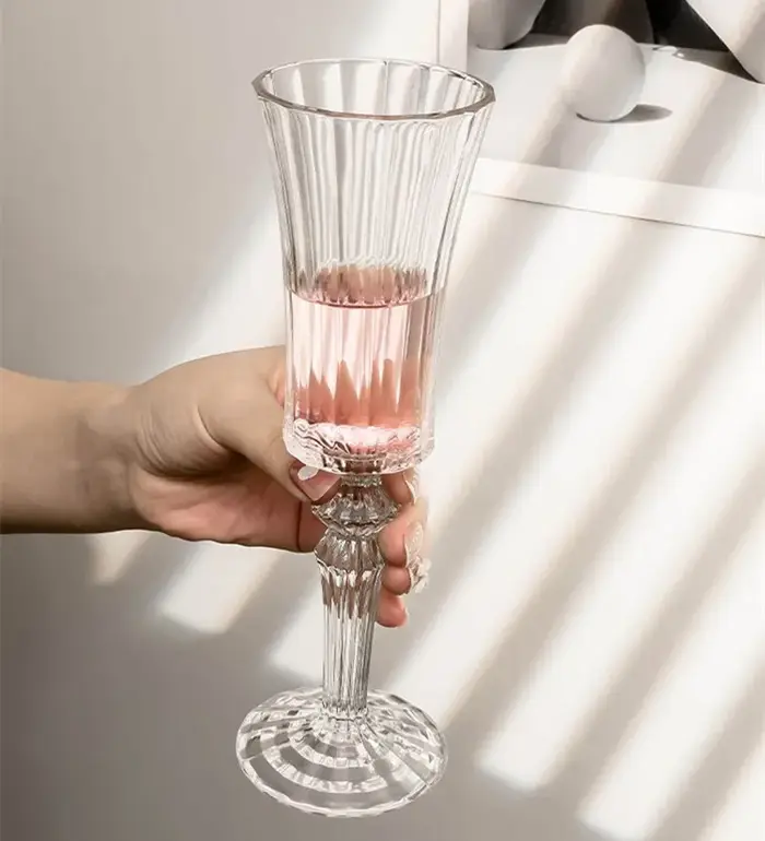 Verre à Champagne rayé rétro français, verre de cristal pour Couple, gobelet, vin, whisky, Cocktail,