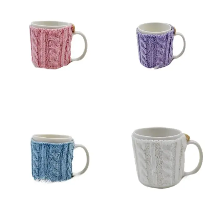 Lot de 4 housses de tasse à café tricotées chaudes