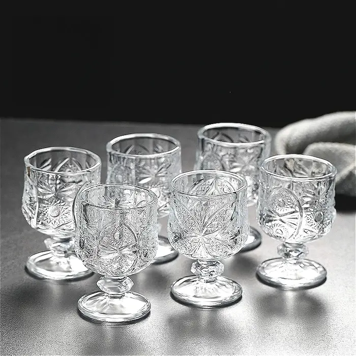Verre à Cocktail exquis de 50ml, petit verre à vin sculpté Vintage, verre à vin doux Transparent, tasse à spiritueux, verres haut de gamme