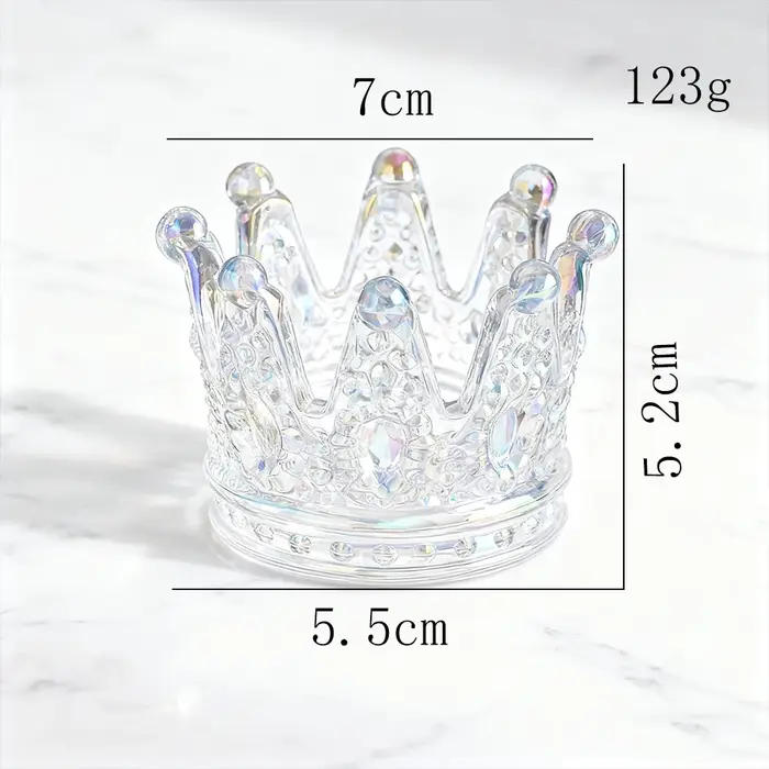 Bougeoir en verre et cristal couronne, cendrier et rangement pour la maison, accessoire de décoratio