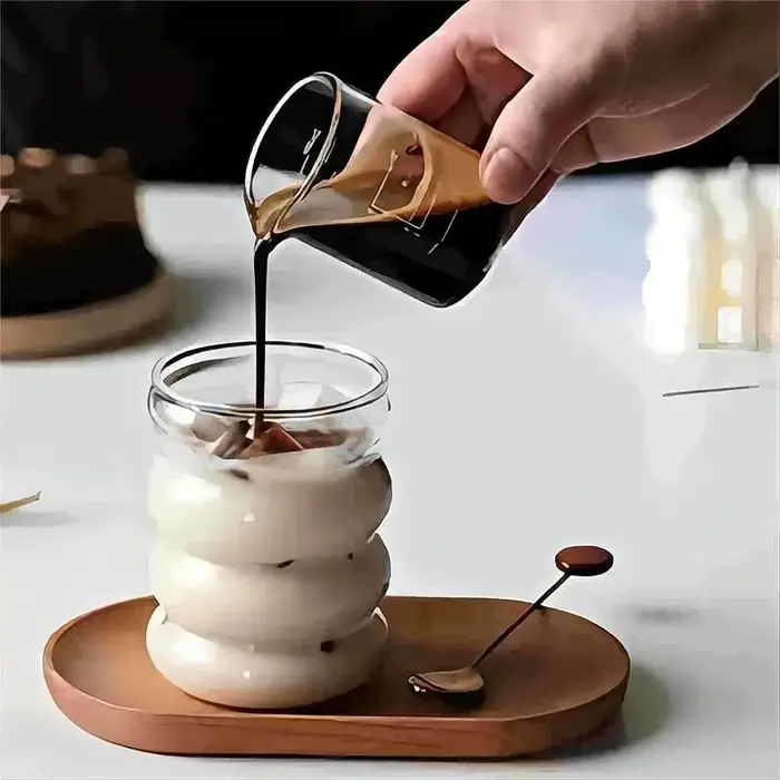 Ensemble de verres à bulles ondulées