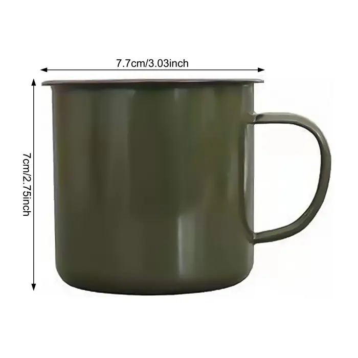 Tasses de Camping en émail Vintage