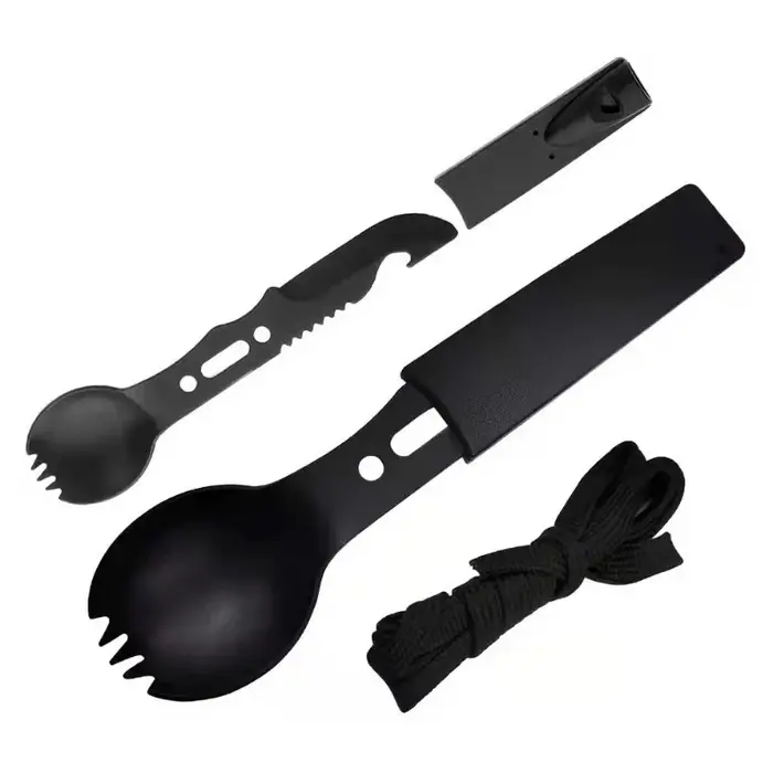 Vaisselle de Camping en plein air couteau en acier inoxydable fourchette cuillère Portable multi-fon