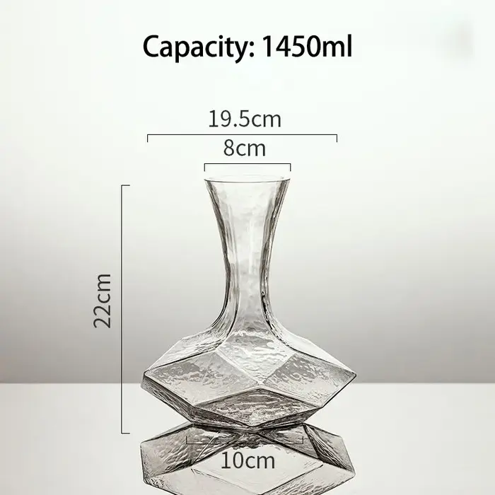Carafe à vin irrégulière créativité 1450ml, distributeur de carafe en verre de cristal, aérateur de