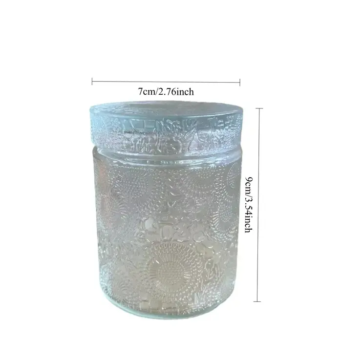 Pot de rangement en verre avec couvercle