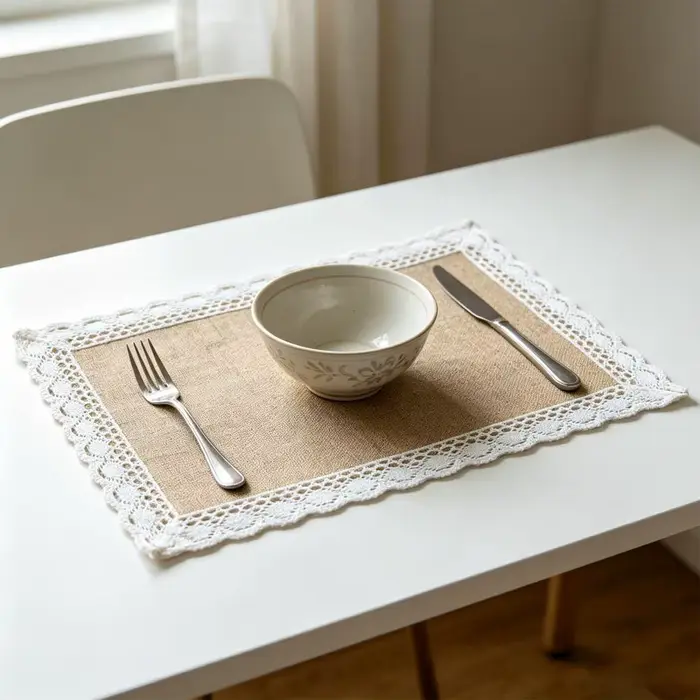 Napperons bohèmes en jute