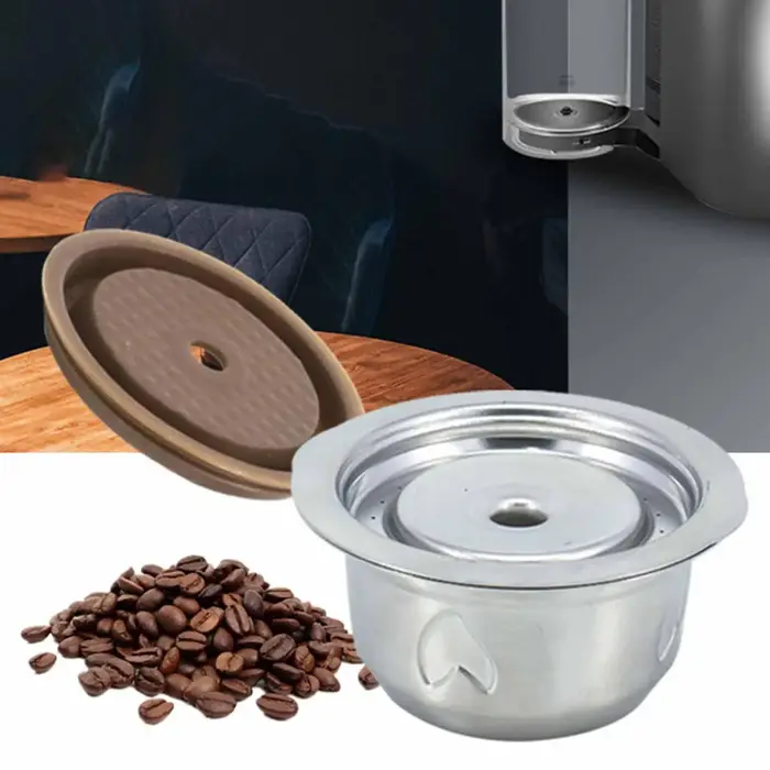 Ensemble de capsules à café réutilisables avec couvercle