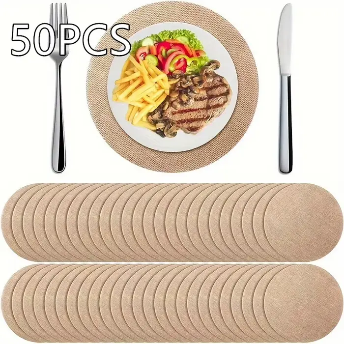 6/50 pièces de sets de table ronds en jute