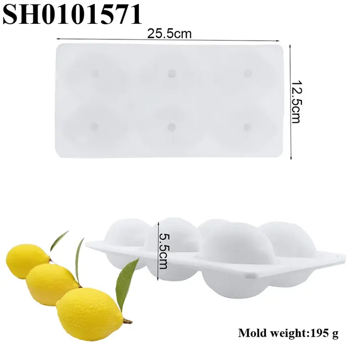 SHENHONG 3D citron conception français Dessert fruits Mousse moules 6 cavités Silicone gâteau