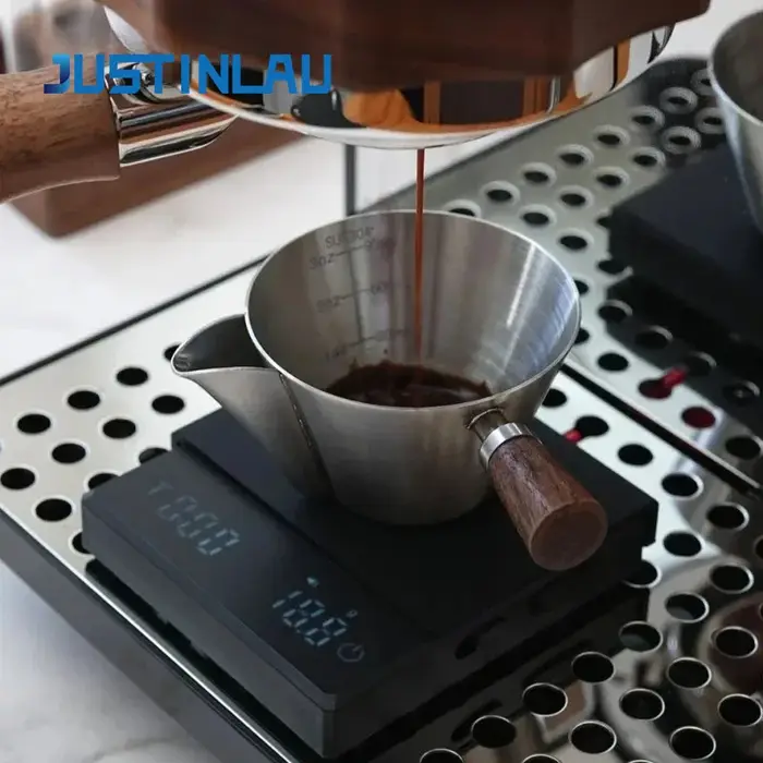JUSTINLAU Tasse à expresso en acier inoxydable de 110 ml avec échelle graduée