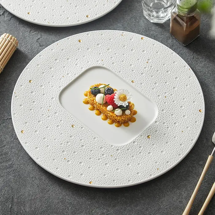 Assiette ronde créative en céramique de Style nordique
