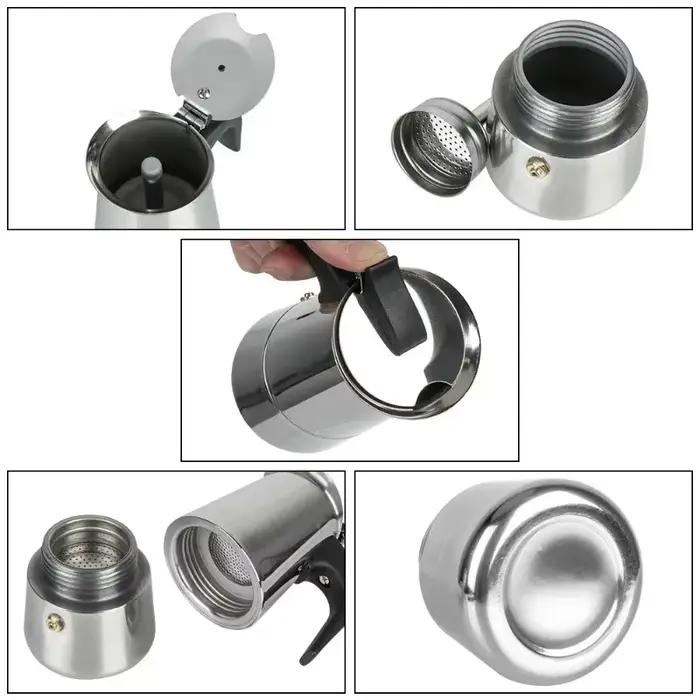 Cafetière Moka 2 Tasses en Acier Inoxydable