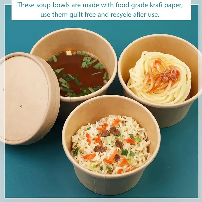Conteneurs à soupe en papier avec couvercles
