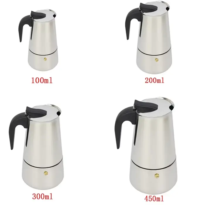 2/4/6/9 tasses cafetière en acier inoxydable Moka Pot