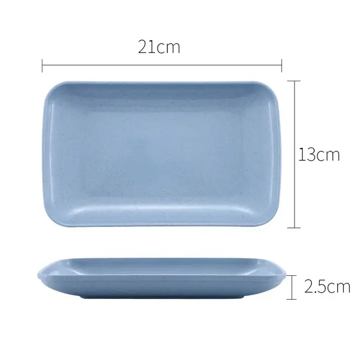 Assiette rectangulaire créative en paille de blé