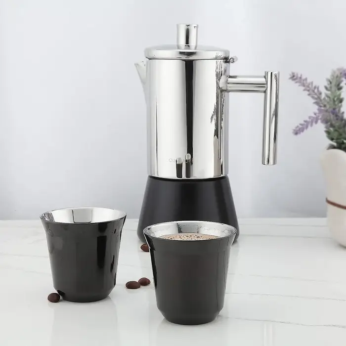 Easyworkz – ensemble de 2 tasses à expresso en acier inoxydable