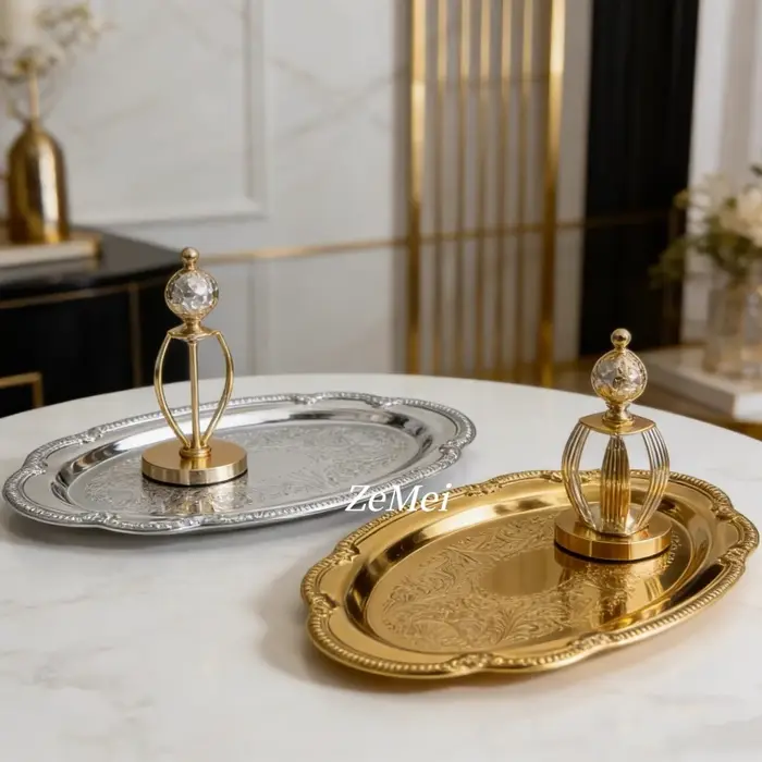 Plateau à gâteau elliptique de style européen