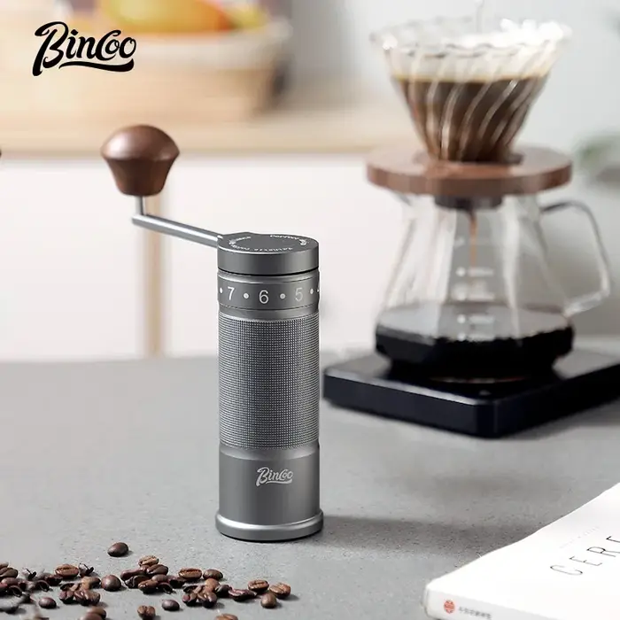 Bincoo moulin à grains de café manuel 420 acier inoxydable 6 étoiles noyau manivelle
