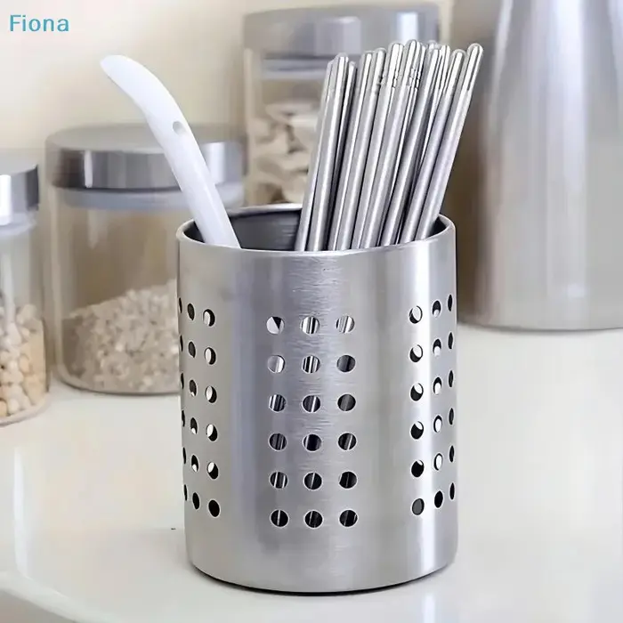 ✔ Boîte de rangement pour baguettes cylindriques en acier inoxydable