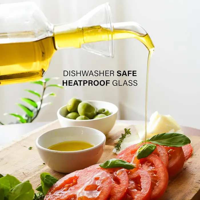 Distributeur d'huile et de vinaigre en verre - Bouteille anti-fuite et anti-goutte en borosilicate de haute qualité