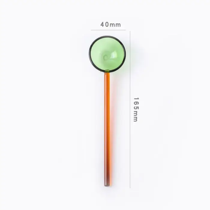 Cuillère en verre borosilicate écologique réutilisable avec brosses pour smoothies