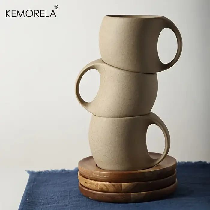 KEMORELA 220ml tasse à café en céramique et soucoupe ensemble