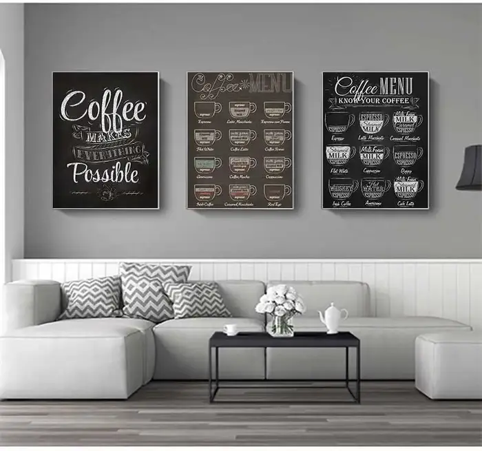 Affiche murale avec Menu de café nordique