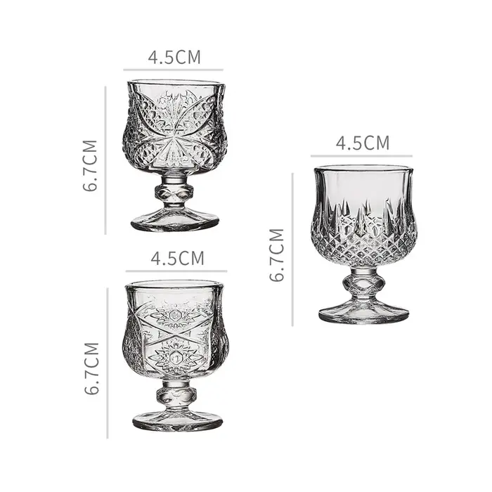 Verre à Cocktail exquis de 50ml, petit verre à vin sculpté Vintage, verre à vin doux Transparent, tasse à spiritueux, verres haut de gamme