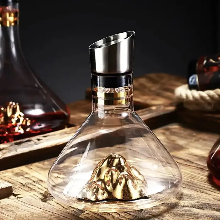 Carafe à vin pour whisky Iceberg, 1500ML, fait à la main, verseur de vin en cristal sans plomb, Cara