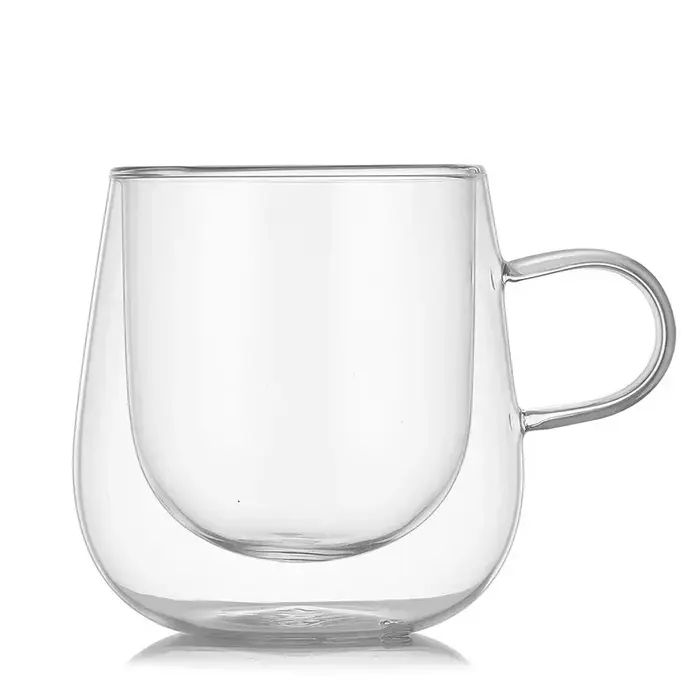Verres transparents faits à la main résistants à la chaleur à Double paroi