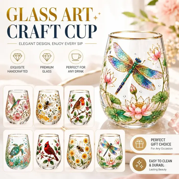 Nouvelles tasses à thé en verre à motif floral