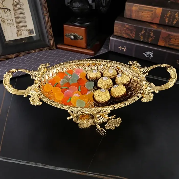 Plateau à fruits en métal d'art de fer Vintage européen