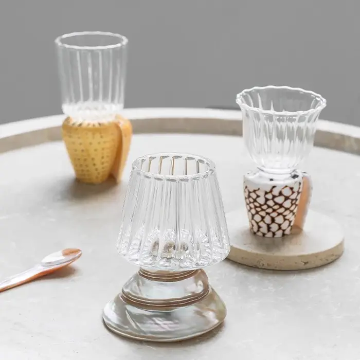 Verre à vin français en coquillage naturel