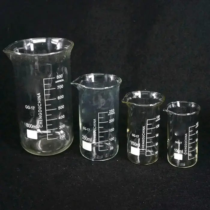 Bécher en verre Borosilicate de 50/100/150/250/400/500/600/800/1000ml