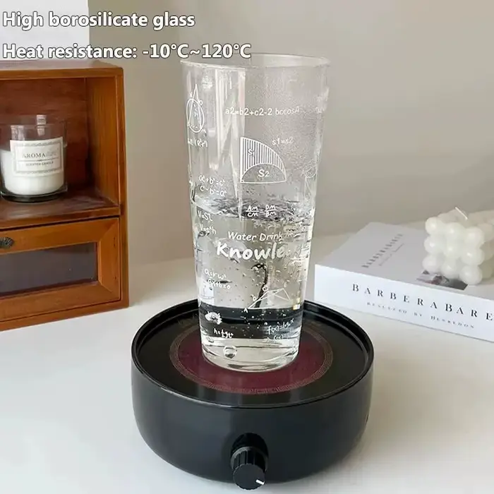 Tasse d'eau en verre de 1000ML, grande capacité, résistante à la température, pour filles, avec couv
