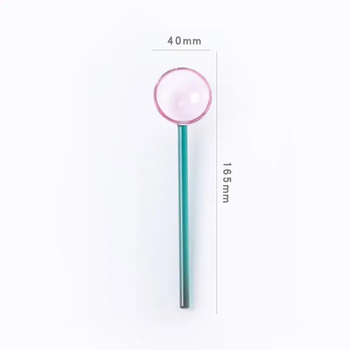 Cuillère en verre borosilicate écologique réutilisable avec brosses pour smoothies, cocktails, acces