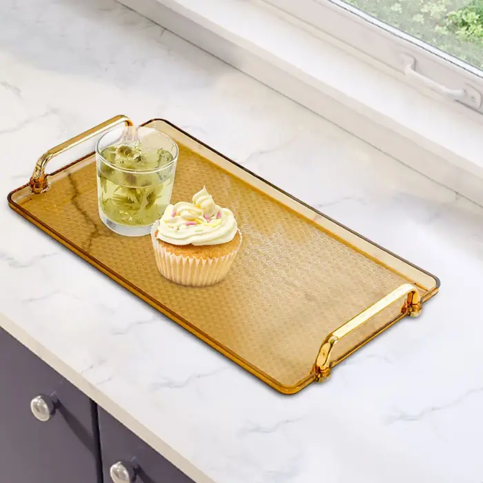 Assiette de service rectangulaire avec poignée
