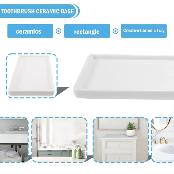 Assiette rectangulaire en porcelaine blanche