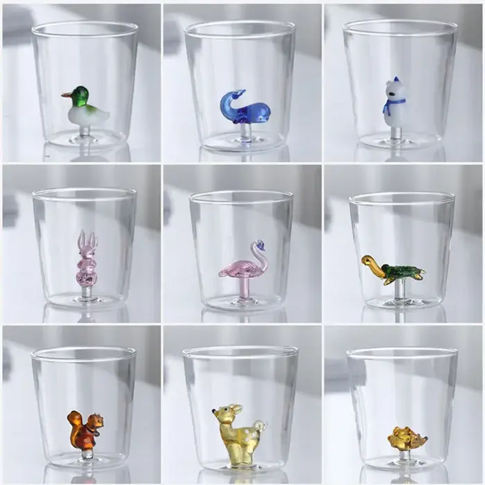 Tasse en Verre 3D en Forme d'Animal de Dessin Animé