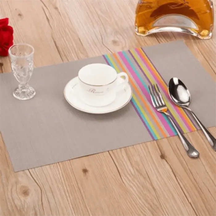 Tapis de Table à bande colorée en PVC