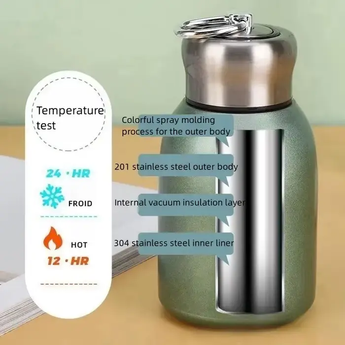 Tasse de voyage isolée en acier inoxydable